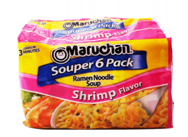 USA Maruchan Ramen Noodles 'Shrimp Flavor' Souper 6 Pack 510 gr